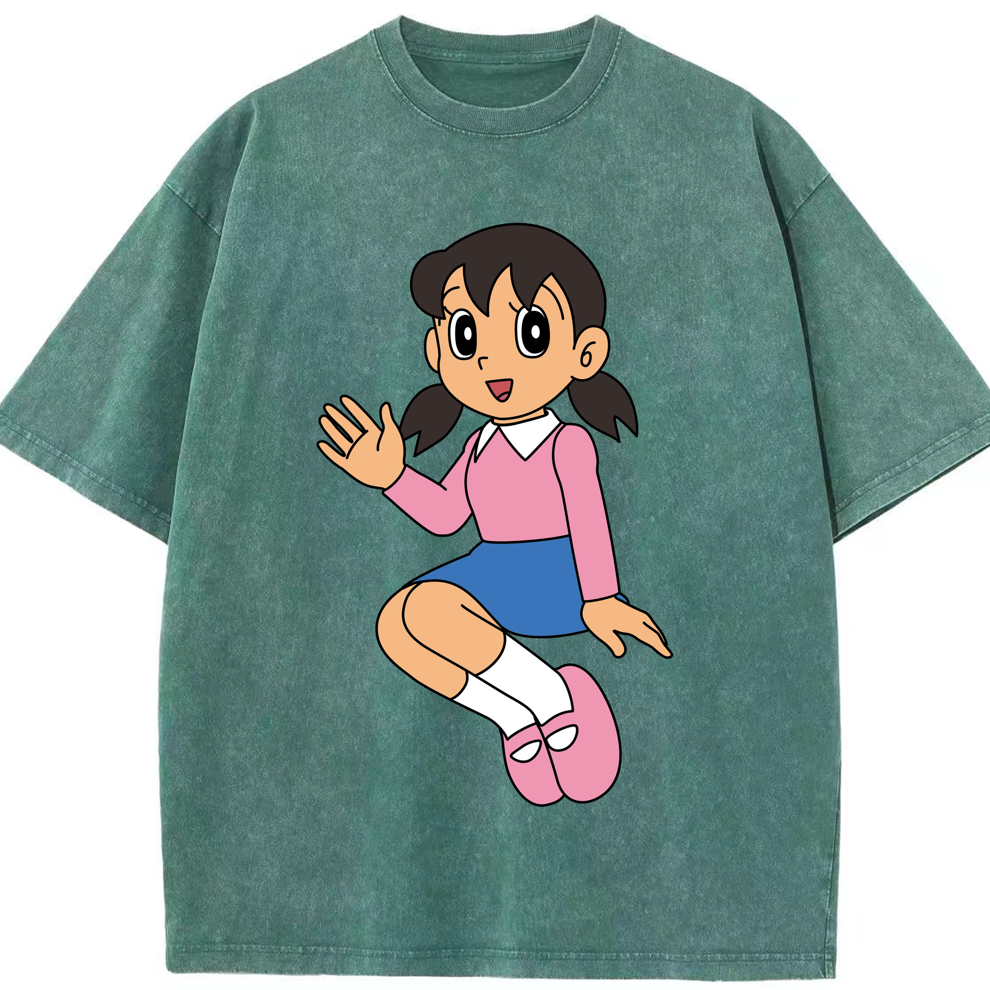 （画像用） ドラえもん みなもと しずか Doraemon Shizuka Minamoto 綿100% ヴィンテージ風 半袖Tシャツ（フロントプリント）